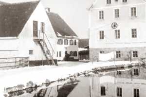 Historische Aufnahme der Scheller Mühle